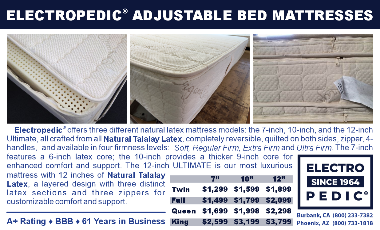 ELECTROPEDIC ADJUSTABLE BED REPLACEMENT MATTRESSES