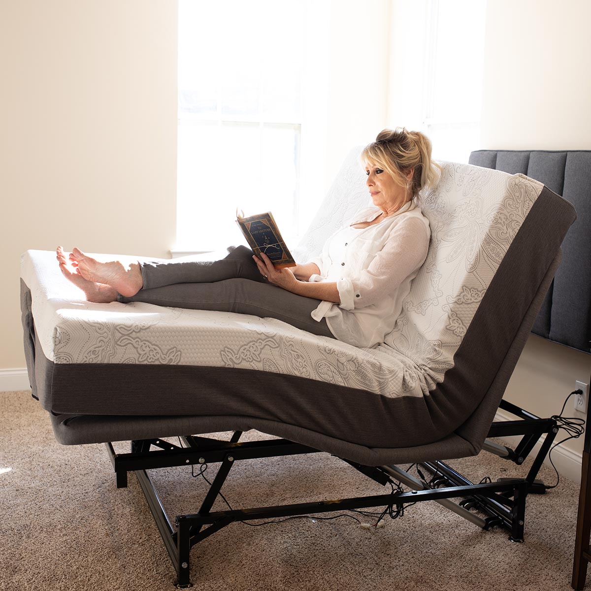 3 motor fully electric adjustable bed with hi lo