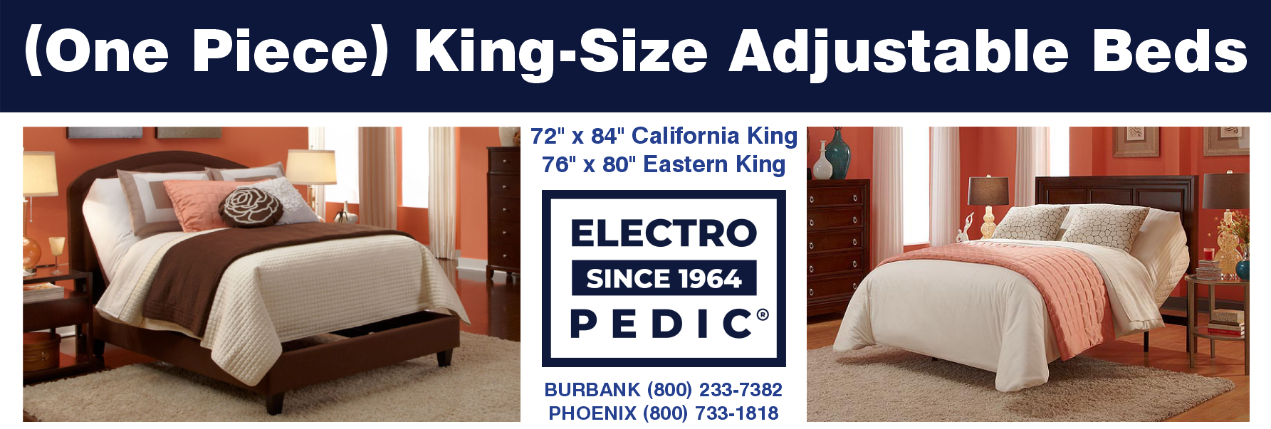 CALIFORNIA AND EASTERN/WESTERN KINGSIZE PHOENIX AZ LATEX MATTRESS ADJUSTABLE BED HEADQUARTERS